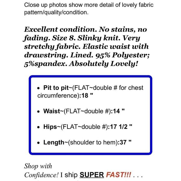 Ralph Lauren Sz 8 Black Knit Stripe Drawstring Shift Dress Elastic Waist m - Picture 2 of 5